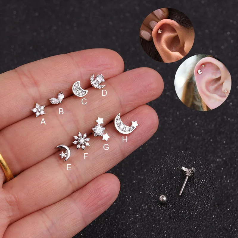 Sellsets Cubic Zircon Small Tragus Stud Cz Flower Moon Star Tiny Cartilage Earring Helix Piercing Jewelry Rook Conch Earring
Sellsets Cubic Zircon Small Tragus Stud Cz Flower Moon Star Tiny Cartilage Earring Helix Piercing Jewelry Rook Conch Earring