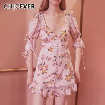 CHICEVER Summer Sexy Floral Print Dress For Women Three Quarter Puff Sleeve Bandage Bow High Waist Mini A-line Dresses
CHICEVER Summer Sexy Floral Print Dress For Women Three Quarter Puff Sleeve Bandage Bow High Waist Mini A-line Dresses