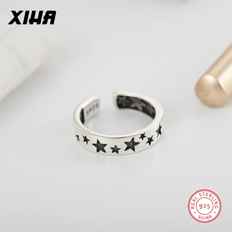 XIHA 925 Sterling Silver Rings for Women Black Star Thai Silver Adjustable Ring Korean Style Vintage Jewelry 2018 Dropshipping
XIHA 925 Sterling Silver Rings for Women Black Star Thai Silver Adjustable Ring Korean Style Vintage Jewelry 2018 Dropshipping