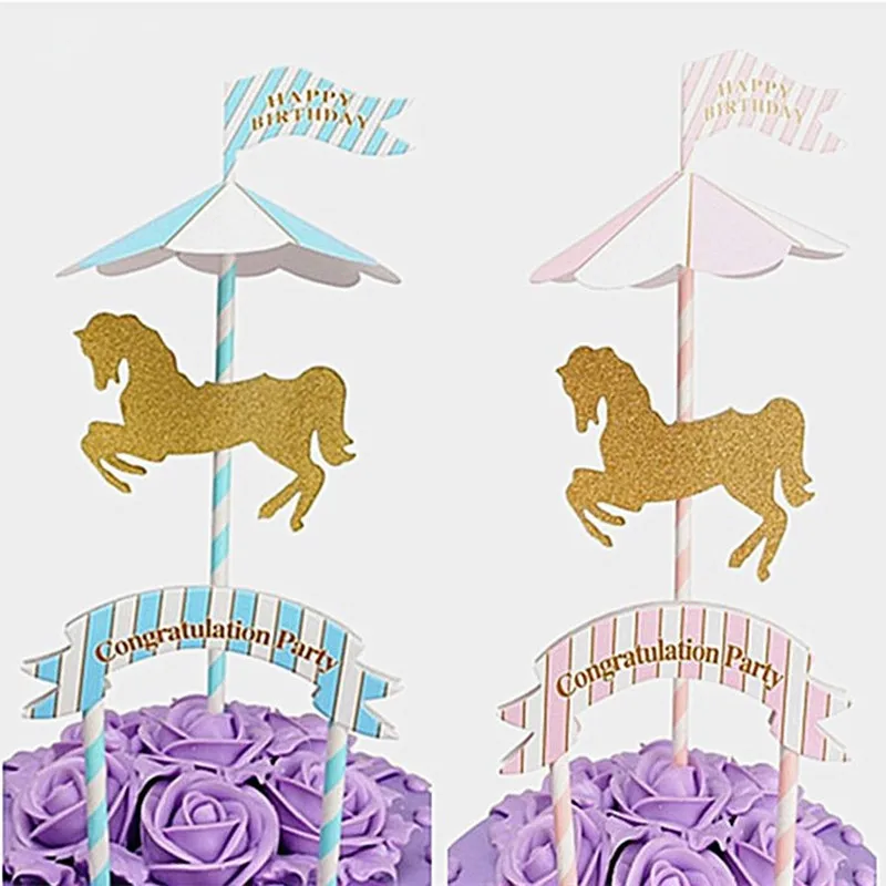 Carousel Cake Topper Cupcake Topper Birthday Party Decorations Kids Baby Shower Children Party Wedding Decoration Table Supplies
Carousel Cake Topper Cupcake Topper Birthday Party Decorations Kids Baby Shower Children Party Wedding Decoration Table Supplies