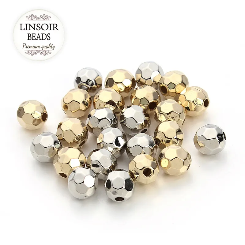 100pcs/lot 6 8 10 mm Gold Color Round Plastic Faceted Beads Large Big Hole for DIY Jewelry Making Findings CCB (Not Metal) F3295
100pcs/lot 6 8 10 mm Gold Color Round Plastic Faceted Beads Large Big Hole for DIY Jewelry Making Findings CCB (Not Metal) F3295
