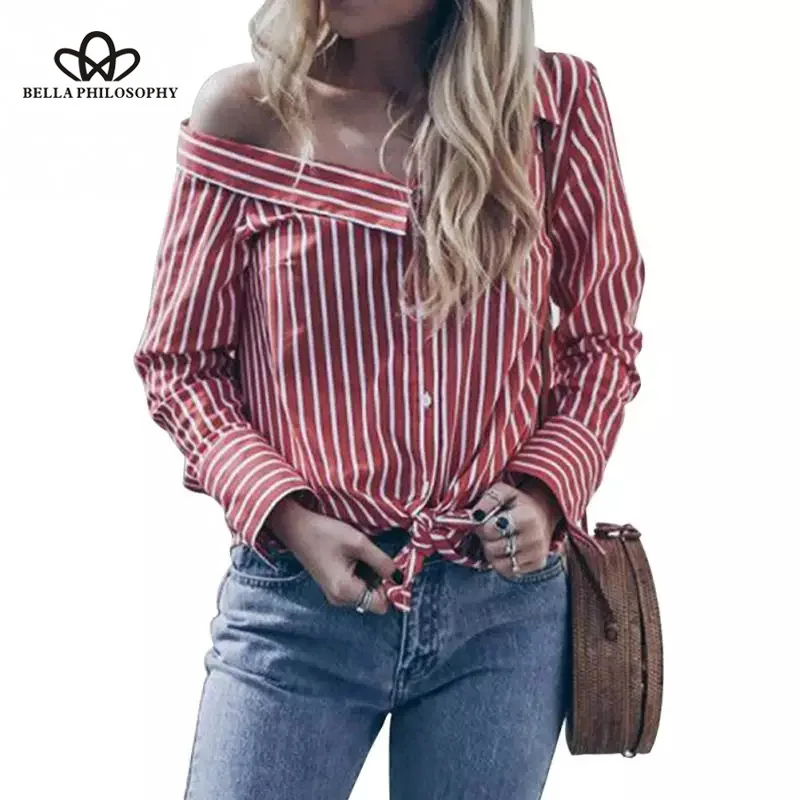 Wonder 2019 Spring Women Blouses Bow Button Long Sleeve Shirts Casual Tops One Shoulder Stylish Skew Neck OffShoulder S-XL
Wonder 2019 Spring Women Blouses Bow Button Long Sleeve Shirts Casual Tops One Shoulder Stylish Skew Neck OffShoulder S-XL