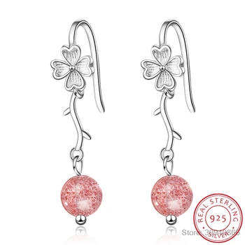 Sweet Natural Strawberry Crystal Long Ear Hook 925 Sterling Silver Plum blossom Flower Earrings For Women Gift oorbellen S-E848
Sweet Natural Strawberry Crystal Long Ear Hook 925 Sterling Silver Plum blossom Flower Earrings For Women Gift oorbellen S-E848