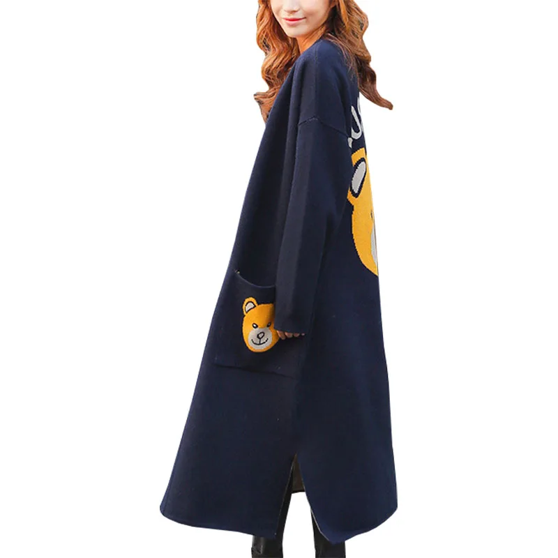 Sweater women 2016 autumn winter new cardigan coat bear long sweaters thick large size loose jacket clothing vestidos MMY279
Sweater women 2016 autumn winter new cardigan coat bear long sweaters thick large size loose jacket clothing vestidos MMY279