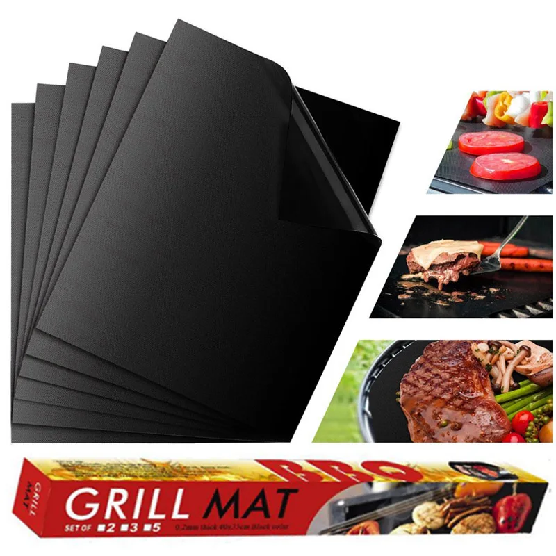 2pcs/5pcs/6pcs BBQ Grill Mat Non-stick Barbecue Baking Liners Reusable Cooking Sheets PTFE Bakeware Sheet Easy Clean
2pcs/5pcs/6pcs BBQ Grill Mat Non-stick Barbecue Baking Liners Reusable Cooking Sheets PTFE Bakeware Sheet Easy Clean