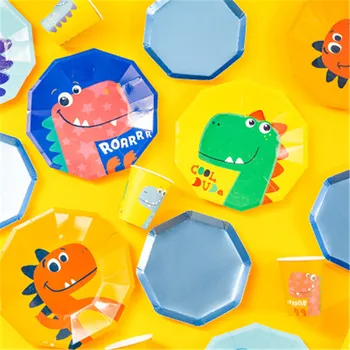 Dinosaur Theme Cup/ Plate/Tablecloth/Hat/Flag/Napkin/Tableware Sets for Children Happy Birthday Theme Party Decoration Supplies 
Dinosaur Theme Cup/ Plate/Tablecloth/Hat/Flag/Napkin/Tableware Sets for Children Happy Birthday Theme Party Decoration Supplies