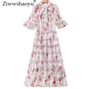 Ziwwshaoyu vintage Print cake dresses Stand Lace Patchwork Elegant Party dress New women's
Ziwwshaoyu vintage Print cake dresses Stand Lace Patchwork Elegant Party dress New women's