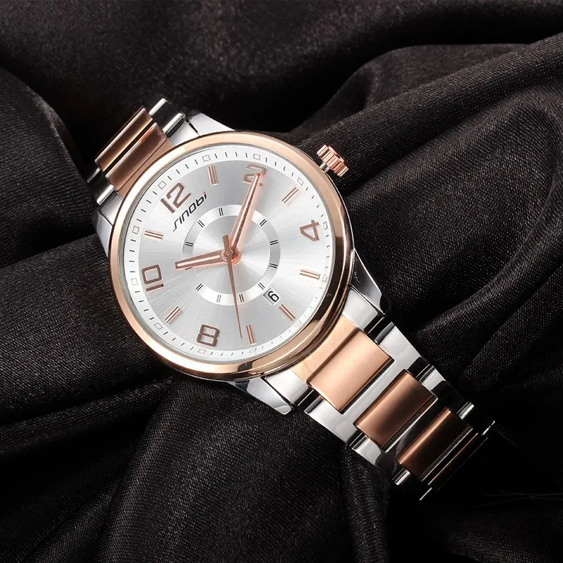 SINOBI Geneva часы золотые женские модные браслет Наручные Дата кварцевые известные