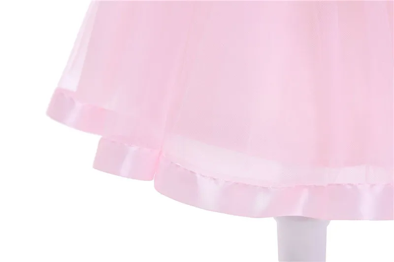 2019 Ins New Children's Party Formal Dresses Summer Baby Girls Ball Gown Rose Flower Dress Lace Children's Clothing Wholesale06