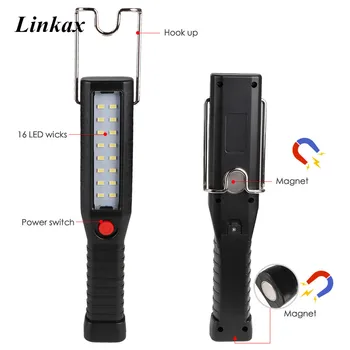 USB Rechargeable 16LED Magnetic Work Light Inspection Lamp 3-Mode Led Flashlight Hanging Hook Lamp Torch Built in Battery
USB Rechargeable 16LED Magnetic Work Light Inspection Lamp 3-Mode Led Flashlight Hanging Hook Lamp Torch Built in Battery
