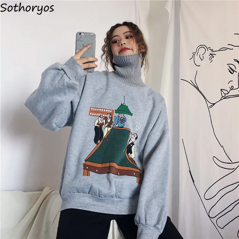 Hoodie Women Cartoon Winter Turtleneck Oversize Plus Velvet Thicker Womens Long Sleeve Tops Loose Korean Kawaii Trendy Students
Hoodie Women Cartoon Winter Turtleneck Oversize Plus Velvet Thicker Womens Long Sleeve Tops Loose Korean Kawaii Trendy Students