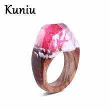 Fashion White&Pink Resin rings For women and mens wedding jewelry Wood ring Dropshipping
