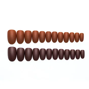 2019 New Arrival 24 pcs Fake Nails with glue for finger Frosted Matte Press On Nails Coffee Brown Short False Nails full cover
2019 New Arrival 24 pcs Fake Nails with glue for finger Frosted Matte Press On Nails Coffee Brown Short False Nails full cover