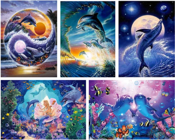Landscape 5D Diy Full Diamond Painting dolphin Pictures Cross Stitch kits Diamond Embroidery Crystals round Diamond Mosaic
Landscape 5D Diy Full Diamond Painting dolphin Pictures Cross Stitch kits Diamond Embroidery Crystals round Diamond Mosaic