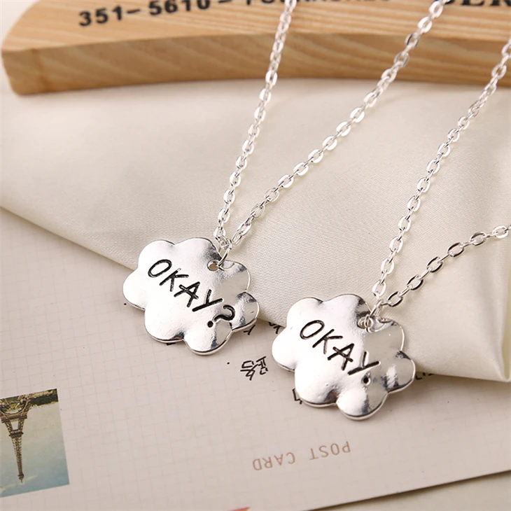 the fault in our stars necklace OKAY jewelry vintage silver gold cloud pendant for men women lover couple wholesale
the fault in our stars necklace OKAY jewelry vintage silver gold cloud pendant for men women lover couple wholesale