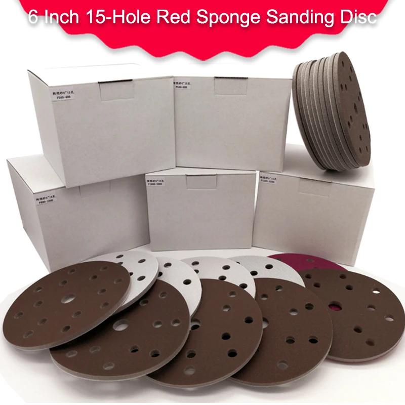 5Pcs Flocking Sponge Sanding Disc Red Sandpaper 6 Inch 15-Hole 300-2000 Grit for Polishing & Grinding Power Tools Accessories
5Pcs Flocking Sponge Sanding Disc Red Sandpaper 6 Inch 15-Hole 300-2000 Grit for Polishing & Grinding Power Tools Accessories