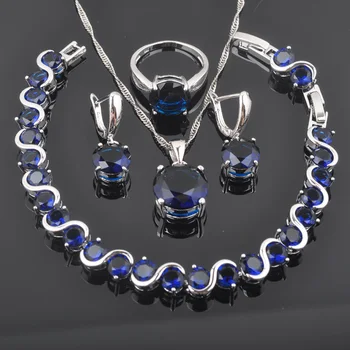 Classic Blue Zirconia Round For Women Silver Color Jewelry Sets Wedding Crystal Bracelet Necklace Pendant Earrings Ring QS0219
Classic Blue Zirconia Round For Women Silver Color Jewelry Sets Wedding Crystal Bracelet Necklace Pendant Earrings Ring QS0219