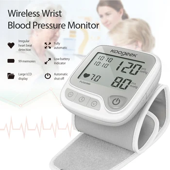 Koogeek Smart Wrist Blood Pressure Monitor Wrist Tonometer with Heart Rate Detection & Memory Function Fully Automatic Tonometer
Koogeek Smart Wrist Blood Pressure Monitor Wrist Tonometer with Heart Rate Detection & Memory Function Fully Automatic Tonometer