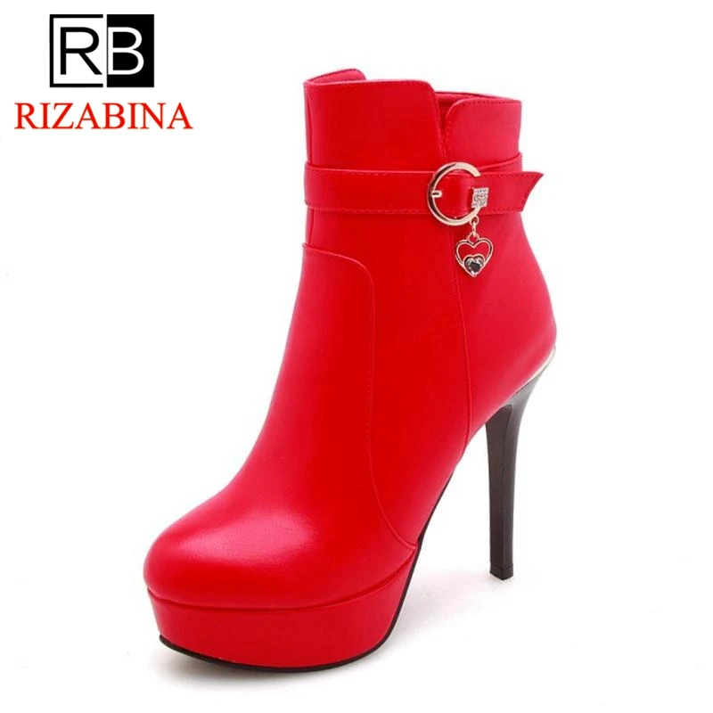 RizaBina Women High Heel Boots Ankle Warm Fur Shoes Woman Platform Metal Zipper Winter Boots Sexy Ladies Shoes Size 32-42
RizaBina Women High Heel Boots Ankle Warm Fur Shoes Woman Platform Metal Zipper Winter Boots Sexy Ladies Shoes Size 32-42
