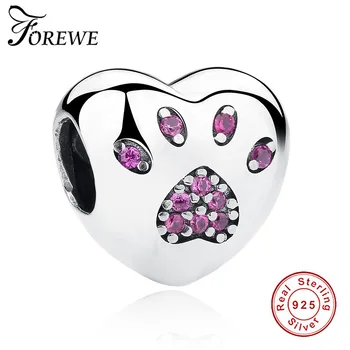 FOREWE 925 Sterling Silver Heart Bead Charm 3 Color Crystal Pet Prints Charms Fit Original Pandora Bracelet Women Jewelry Making
FOREWE 925 Sterling Silver Heart Bead Charm 3 Color Crystal Pet Prints Charms Fit Original Pandora Bracelet Women Jewelry Making