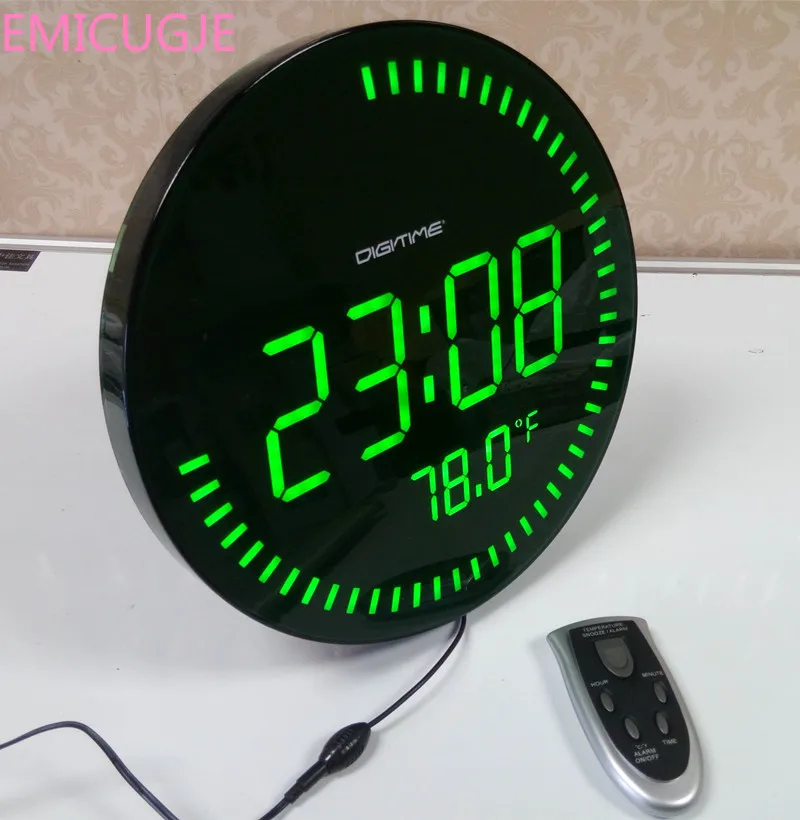 3d Креативные Круглые большие светодиодные цифровые настенные часы современный