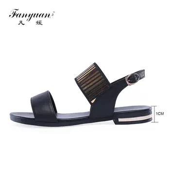 Fanyuan Genuine Leather Women Sandals Chunky Heels Summer Shoes 2019 Peep Toe cow leather Shoes Black Buckle Bling Size 31- 46
Fanyuan Genuine Leather Women Sandals Chunky Heels Summer Shoes 2019 Peep Toe cow leather Shoes Black Buckle Bling Size 31- 46