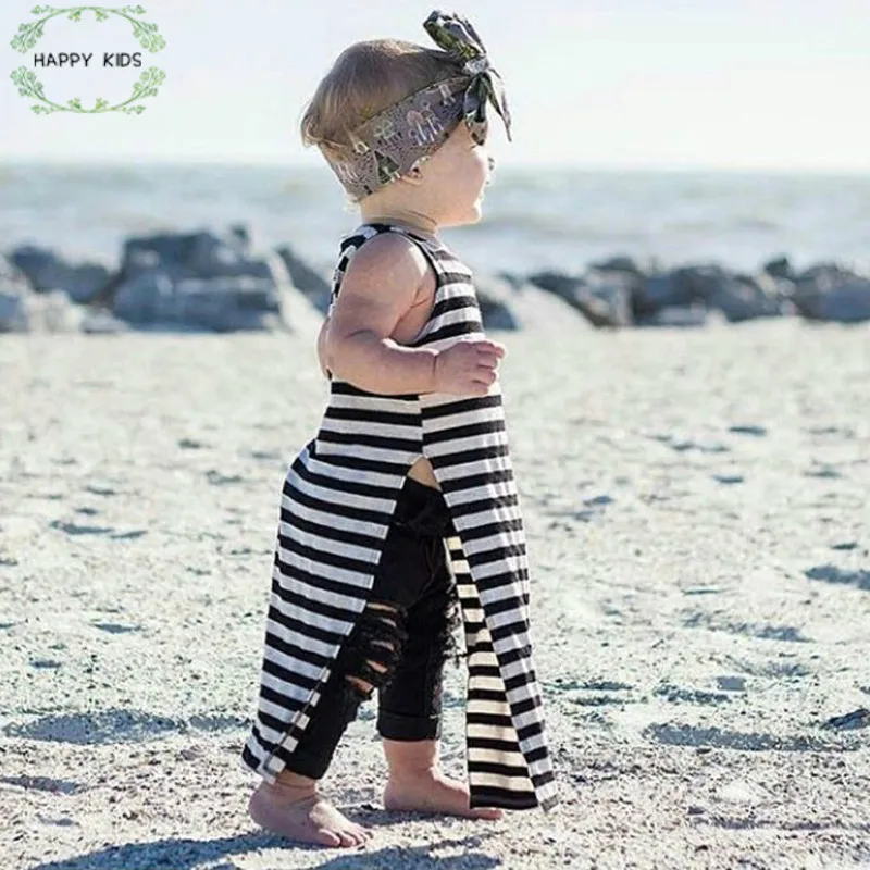 Фото 2020 Newborn Girls Summer Dress New Brand Children stripe for long dress Fashion Clothes T DOZ376 | Мать и ребенок