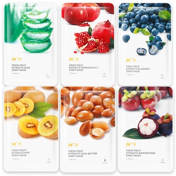 20pca/PF79 Skin Care Six Fruit Facial Mask Shea Butter Mangosteen Blueberry Pomegranate Kiwi Fruit Aloe Sheet Mask Face Mask
20pca/PF79 Skin Care Six Fruit Facial Mask Shea Butter Mangosteen Blueberry Pomegranate Kiwi Fruit Aloe Sheet Mask Face Mask