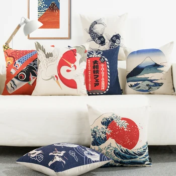 Japanese Ukiyoe Cotton Linen Printed Pillowcase Retro Pattern Cushions Decorative Pillow Home Decor Sofa Throw Pillows 45*45
Japanese Ukiyoe Cotton Linen Printed Pillowcase Retro Pattern Cushions Decorative Pillow Home Decor Sofa Throw Pillows 45*45