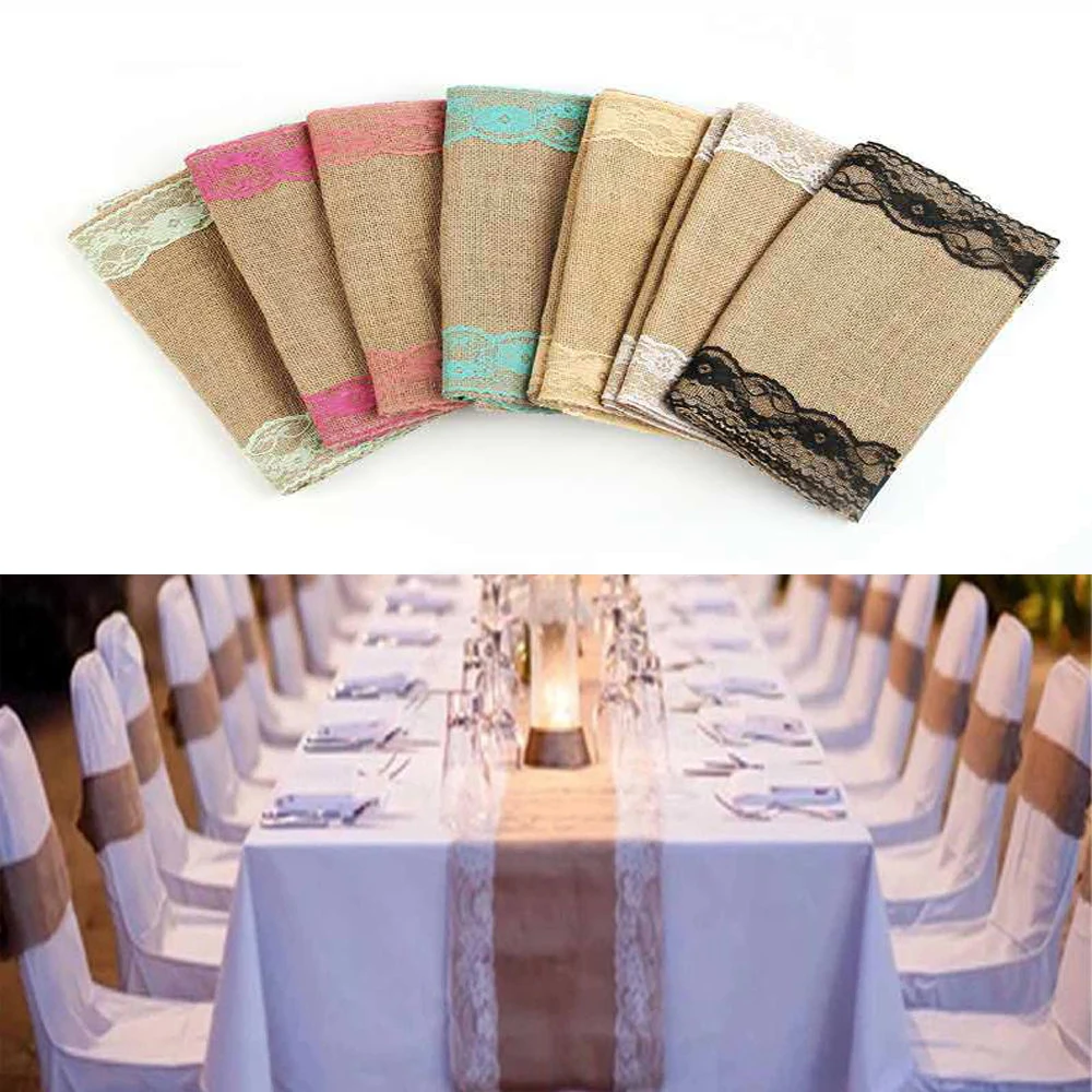 30x275cm Burlap Lace Hessian Table Runner Jute Country Outdoor Wedding Party Decor Lace Burlap Table Runner
30x275cm Burlap Lace Hessian Table Runner Jute Country Outdoor Wedding Party Decor Lace Burlap Table Runner