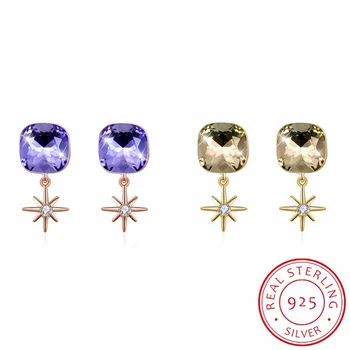 LEKANI Square Purple Crystal From Swarovski 925 sterling silver ladies` Star stud earrings women Fine Jewelry drop shipping
LEKANI Square Purple Crystal From Swarovski 925 sterling silver ladies` Star stud earrings women Fine Jewelry drop shipping