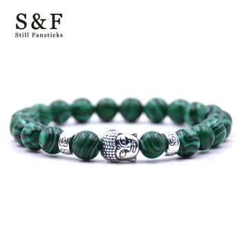 

Malachite Buddha Bracelet Bead Bracelets For Women Jewelry Men Pulseras Mujer Moda 2018 Pulseira Masculina Feminina Bileklik New