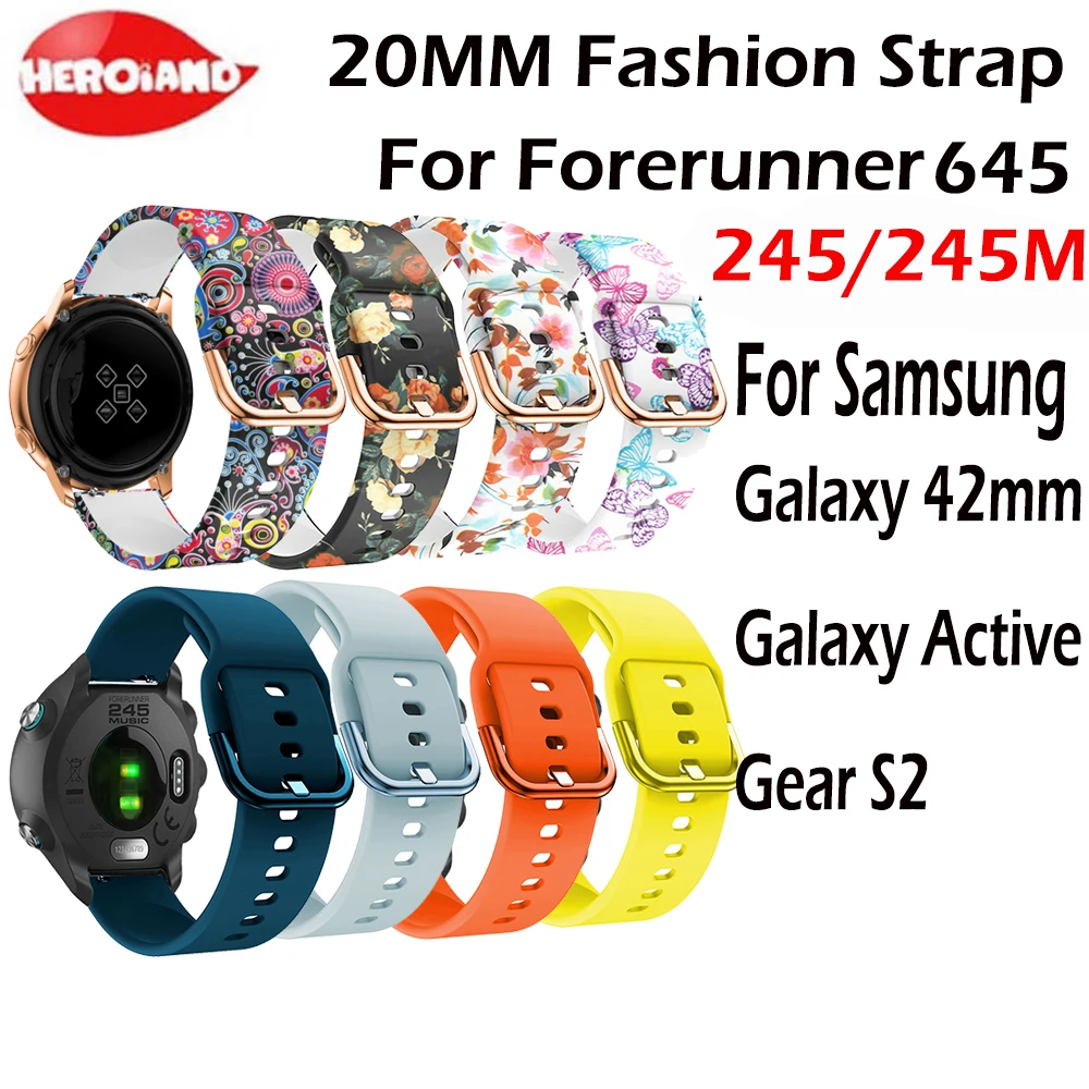 Silicone Replacement Strap 20mm for Garmin Vivoactive 3/Forerunner 645 /245 Smart wristband For Samsung Galaxy Active /42mm Band
Silicone Replacement Strap 20mm for Garmin Vivoactive 3/Forerunner 645 /245 Smart wristband For Samsung Galaxy Active /42mm Band