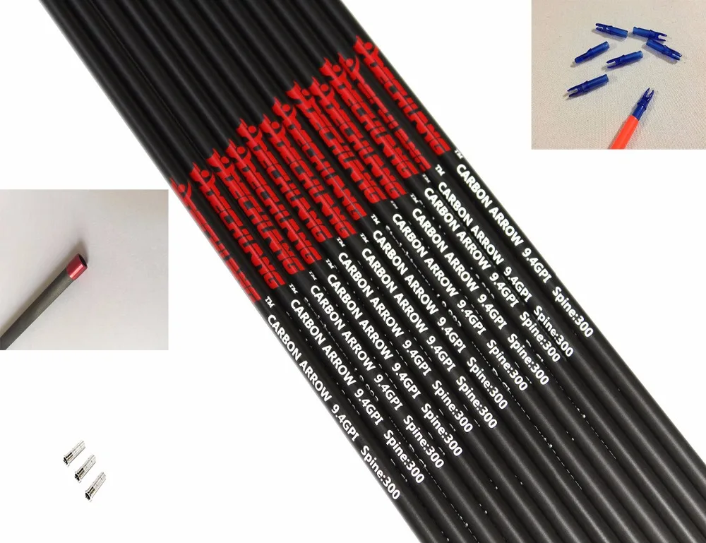 12pcs carbon arrow shaft spine300-600 ID6.2mm+12pcs arrow insert+12pcs arrow ncok+12pcs Explosion-proof ring for DIY arrow
12pcs carbon arrow shaft spine300-600 ID6.2mm+12pcs arrow insert+12pcs arrow ncok+12pcs Explosion-proof ring for DIY arrow