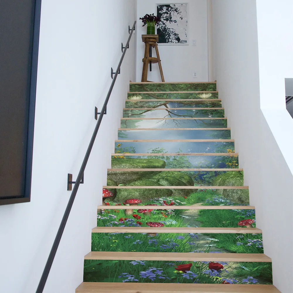 13Pcs DIY Stair Steps Sticker 3D Magic Forest Wall Decal Mural Wallpaper Removable Decals Self Adhesive PVC Stickers Home Dec
13Pcs DIY Stair Steps Sticker 3D Magic Forest Wall Decal Mural Wallpaper Removable Decals Self Adhesive PVC Stickers Home Dec
