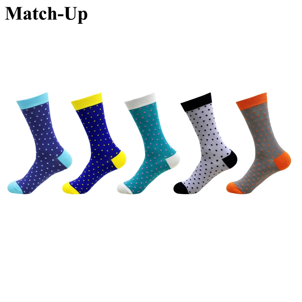 Match-Up Men's Colorful dot fashion socks lovers Cotton socks long new brand high quality (5 Pairs/Lot) US 7.5-12 
Match-Up Men's Colorful dot fashion socks lovers Cotton socks long new brand high quality (5 Pairs/Lot) US 7.5-12