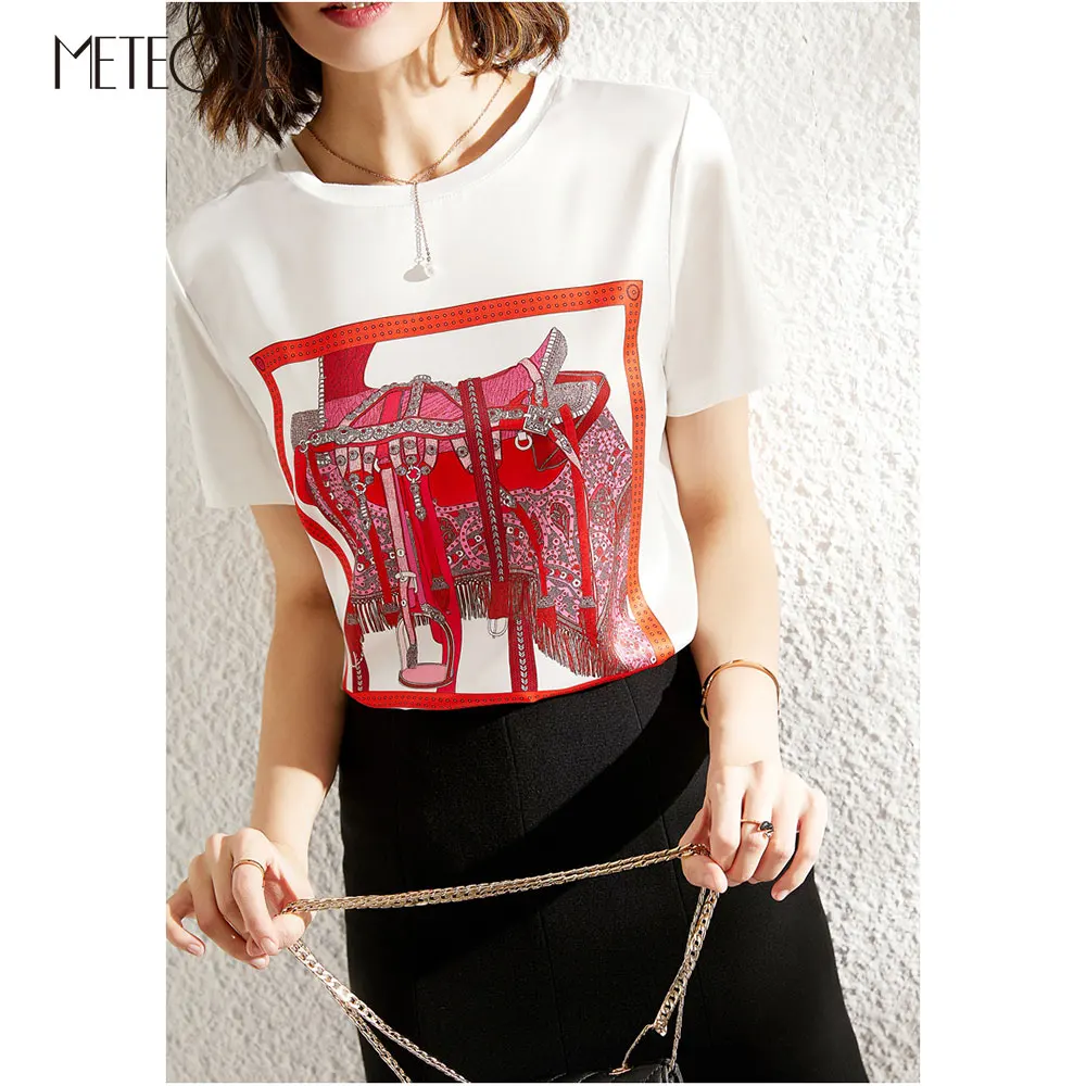 Comfortable Silk Patched Summer Tops 2019 Spring Summer Fashion Printed Short Sleeve Women Tees Multi Colors 2019 Spring Summer
Comfortable Silk Patched Summer Tops 2019 Spring Summer Fashion Printed Short Sleeve Women Tees Multi Colors 2019 Spring Summer