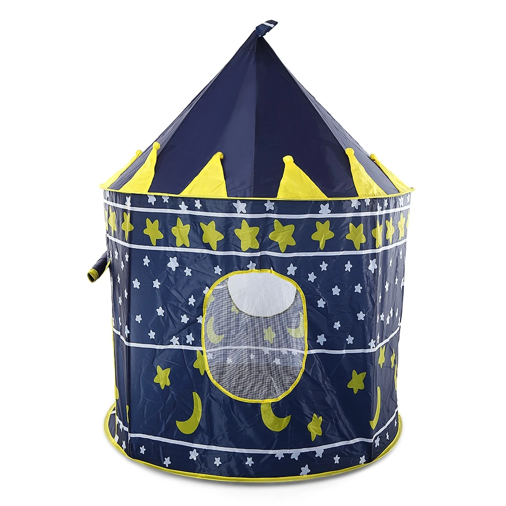 3 Colors Play Tent Portable Foldable Tipi Prince Folding Tent Children Boy Castle Cubby Play House Kids Gifts Outdoor Toy Tents 18