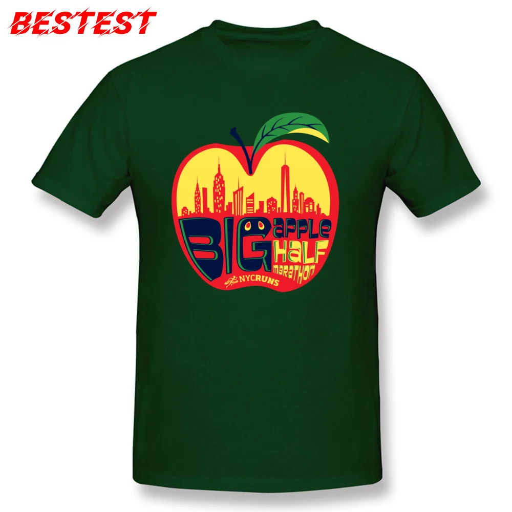 Mens Fashion Funny Tops Shirt Round Neck Autumn 100% Cotton Top T-shirts Printed On Short Sleeve NYCRUNS_BigAppleHalf T Shirt NYCRUNS_BigAppleHalf dark