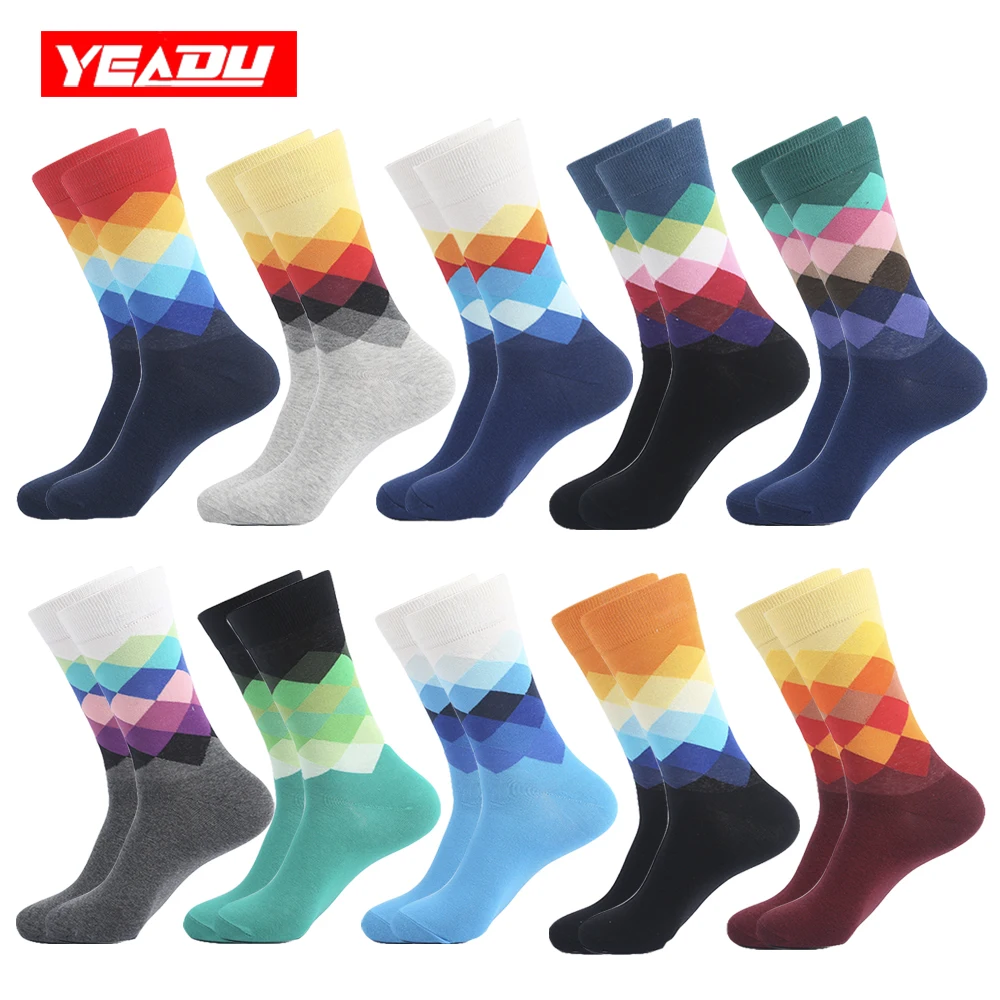 YEADU 10 Pairs/Lot Colorful Combed Cotton Men's Socks British Style Plaid Calcetines Gradient Color Summer Socks for Men
YEADU 10 Pairs/Lot Colorful Combed Cotton Men's Socks British Style Plaid Calcetines Gradient Color Summer Socks for Men
