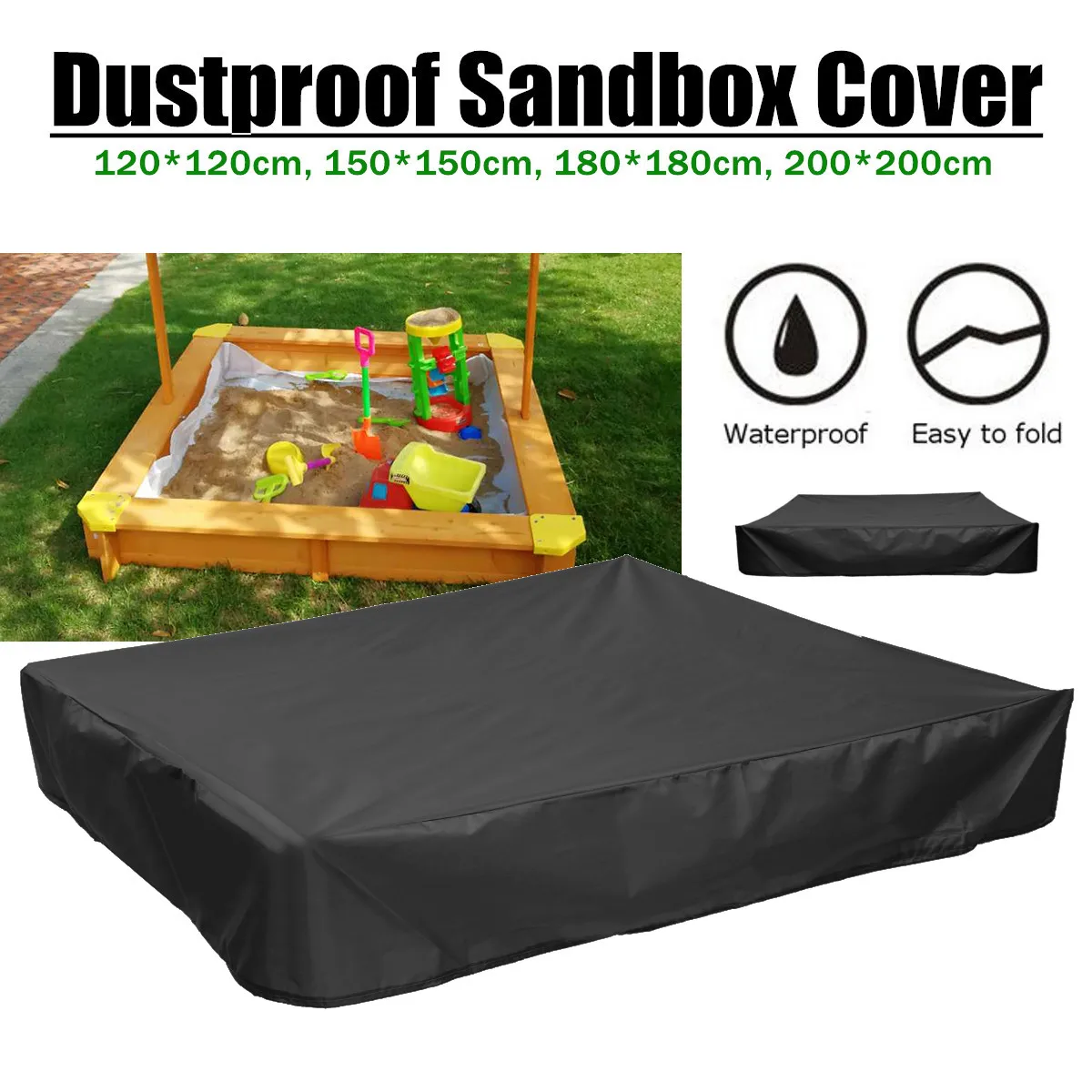 Multifunction Garden Sandbox Sandpit Dust Cover Oxford Cloth Drawstring Canopy Dustproof Waterproof Shelter 4 Sizes Square
Multifunction Garden Sandbox Sandpit Dust Cover Oxford Cloth Drawstring Canopy Dustproof Waterproof Shelter 4 Sizes Square