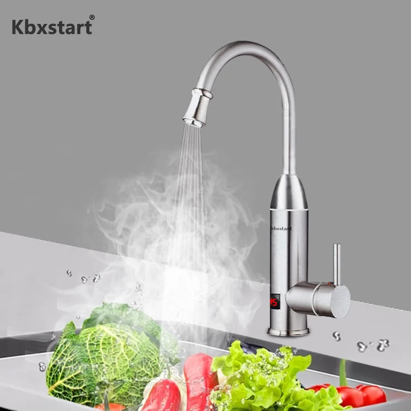 220V Stainless Steel Instant Hot Water Faucet 3000W Tankless Electric Kitchen Water Heater Tap With Led Digital Display EU Plug
220V Stainless Steel Instant Hot Water Faucet 3000W Tankless Electric Kitchen Water Heater Tap With Led Digital Display EU Plug