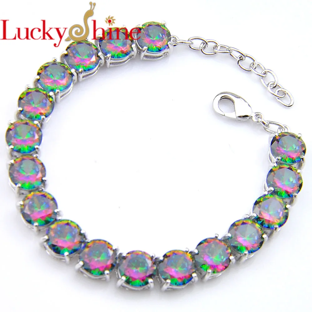 Luckyshine high quality Gorgeous Mystic Rainbow Round Crystal Cubic Zirconia Silver Woman Fashion Bracelets Bangles NEW
Luckyshine high quality Gorgeous Mystic Rainbow Round Crystal Cubic Zirconia Silver Woman Fashion Bracelets Bangles NEW