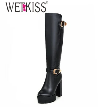 WETKISS Buckle Knee High Boots Thick High Heels Knight Boots Platform Shoes Woman Autumn Winter Boots Cool Winter Shoes Woman
WETKISS Buckle Knee High Boots Thick High Heels Knight Boots Platform Shoes Woman Autumn Winter Boots Cool Winter Shoes Woman