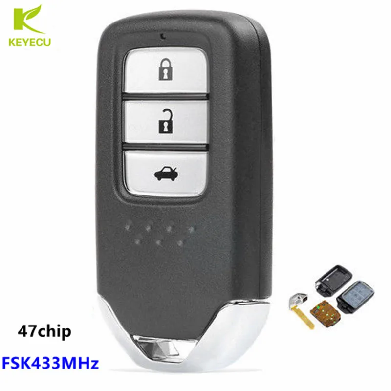 KEYECU Replacement Smart Remote Key Fob 3 Button FSK 433MHz 47 Chip for Honda City Jazz Civic Grace 2015 FCC ID: KR5V2X
KEYECU Replacement Smart Remote Key Fob 3 Button FSK 433MHz 47 Chip for Honda City Jazz Civic Grace 2015 FCC ID: KR5V2X