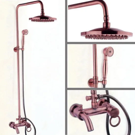 Antique Red Copper Wall Mount Bathroom Rain Shower Faucet Set Bath Tub Mixer Tap with Hand Shower Crg009
Antique Red Copper Wall Mount Bathroom Rain Shower Faucet Set Bath Tub Mixer Tap with Hand Shower Crg009