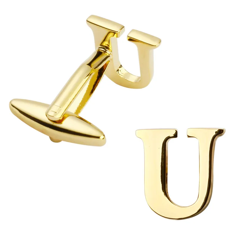 Men's jewelry high quality metal/gold fashion cufflinks, French shirt cuff links letters U cufflink name logo
Men's jewelry high quality metal/gold fashion cufflinks, French shirt cuff links letters U cufflink name logo