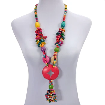 Wholesale Ethnic Long Tassel Coconut Shell Necklace Multicolor Round Wood Beaded Strand Handmade Knitted Women Bohemian Jewelry
Wholesale Ethnic Long Tassel Coconut Shell Necklace Multicolor Round Wood Beaded Strand Handmade Knitted Women Bohemian Jewelry