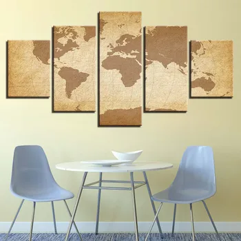 HD Printed Paintings Pictures Modular Posters Home Decoration Modern 5 Panel Retro World Map Tableau Wall Art Canvas Cuadros
HD Printed Paintings Pictures Modular Posters Home Decoration Modern 5 Panel Retro World Map Tableau Wall Art Canvas Cuadros