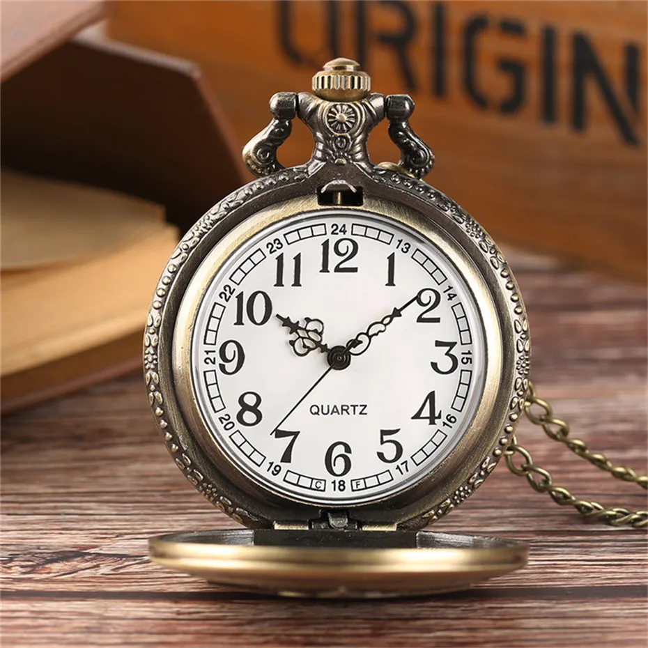 Classical Bronze Soviet Communist Party Emblem Theme Quartz Pocket Watches Necklace Pendant Women Men Children Clock Gifts (10)
